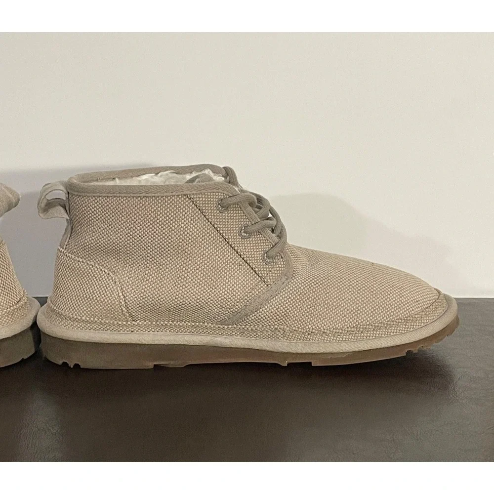 UGG MENS SIZE 9 NEUMEL NATURAL LACE UP CHUKKA BOOTS 1117613 GRAY TAN
